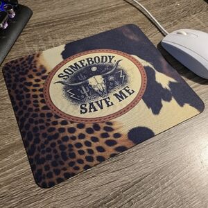 Cow Print Mouse Pad with Western Design